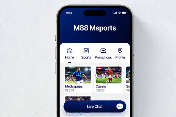 Tampilan responsif M88 Msports pada perangkat mobile smartphone dengan menu yang mudah diakses